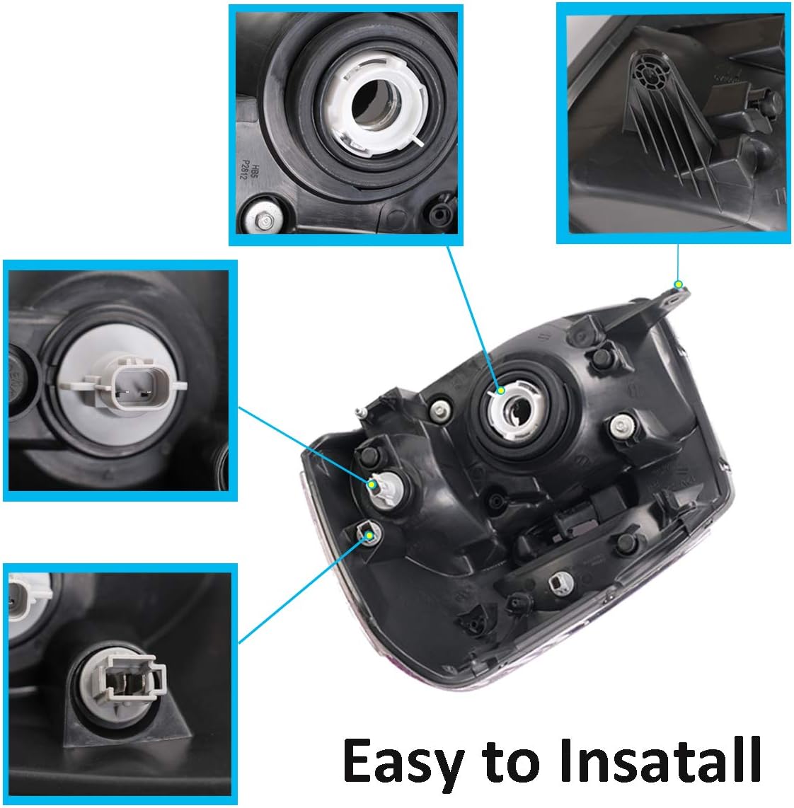 2005-2009 Chevy Equinox Headlights Headlamps Light Replacement Chrome Housing Amber Corner Left +Right 05-09