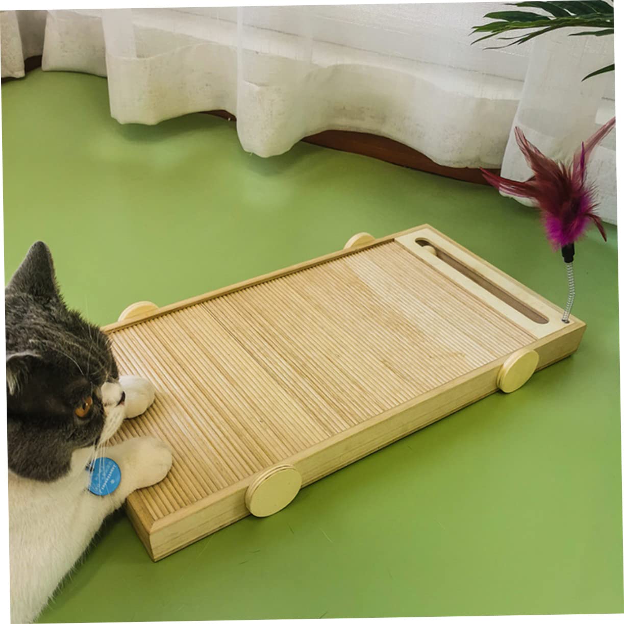 BESPORTBLE Tiragraffi per Gatti in Legno Resistente Multiuso per Proteggere Mobili e Mantenere Attivi i Gatti Accessorio per Giochi e Graffi