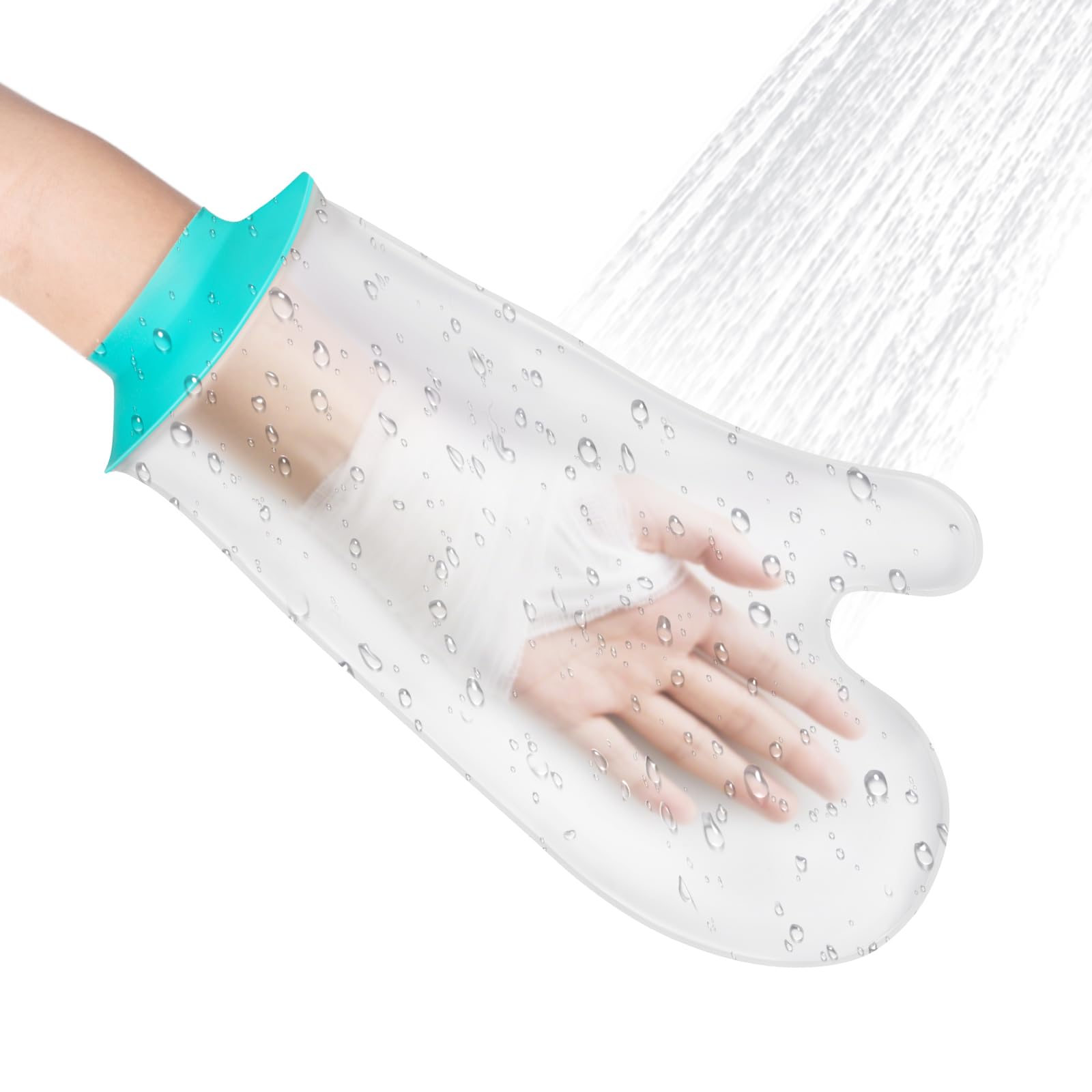 Protector Escayola Brazo Adulto, Funda Impermeable de Silicona Suave Comoda para Ducha, Bolsa Hermetica Reutilizable para Cubrir Vendajes, Yeso, Heridas (Tipo de Palma)