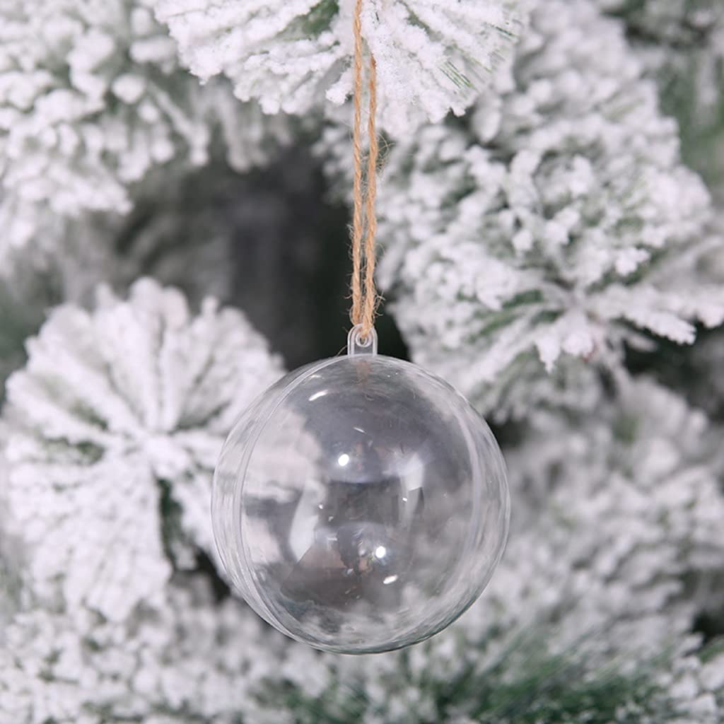 2021 Christmas Ornament Transparente Kugel Kreative Acrylkugel Hohl Kunststoff Kugel Hängende Kugel Hängen (20 Stück) (Color : A, Size : 10cm)