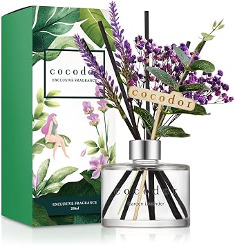 COCODOR Lavender Diffuser, Garden Lavender, 6.8 fl oz 200 ml, Reed Diffuser with Stick, Room Fragrance, Air Freshener, For Rooms, Gift |               2
