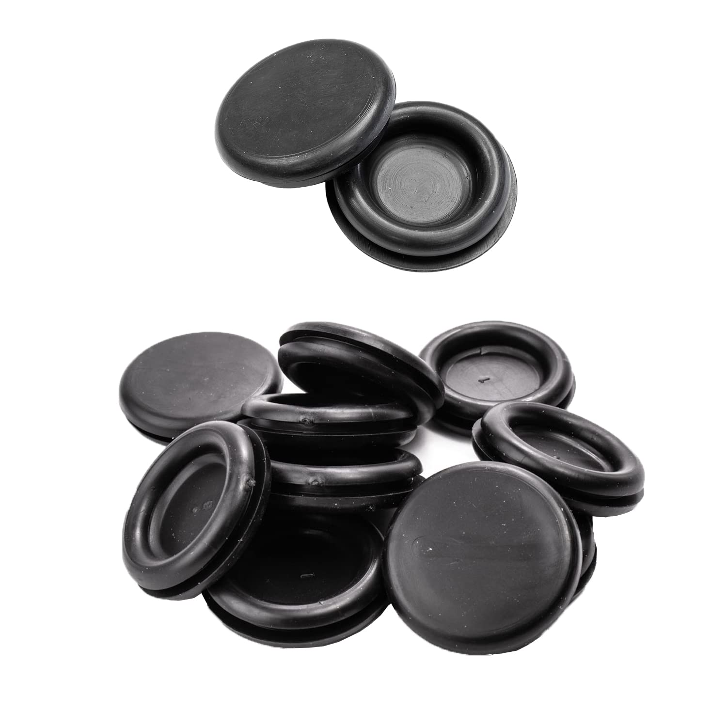 Ukcable-Ties Black 10Pack Pvc Rubber Closed Blind Blanking Hole Wire Cable Grommets (9Mm)
