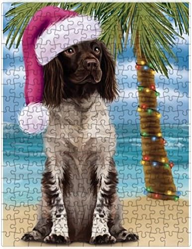 Christmas Summertime Beach Munsterlander Dog Jigsaw Puzzle for Adults - Animal Printed Interlocking Puzzle Game Artwork - Gift for Dog Lover's -1000 Pcs 29.5"x19.7", PZLE63541