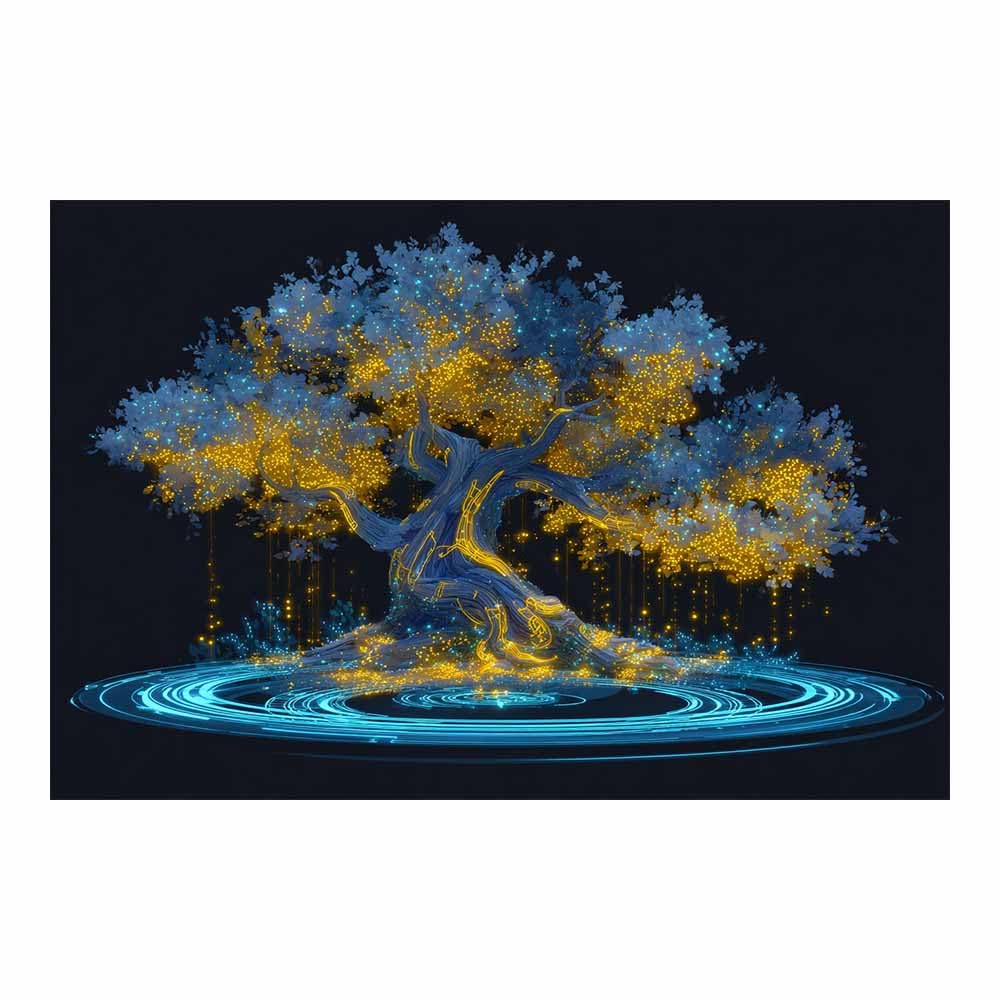 XENIOU Nature Wall Art Color Impasto Tree canvas painting wall art, Living Room Bedroom Hallway Stairs Decoration.(Multicolor)-70x100cm Unframed