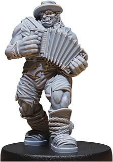 Unpainted DND Orc Villager Bard Miniature Figurine, Tabletop Gaming Collectible, Fantasy World, Ideal Gift for Dungeon Masters and Collectors - Designed by Epic Miniatures