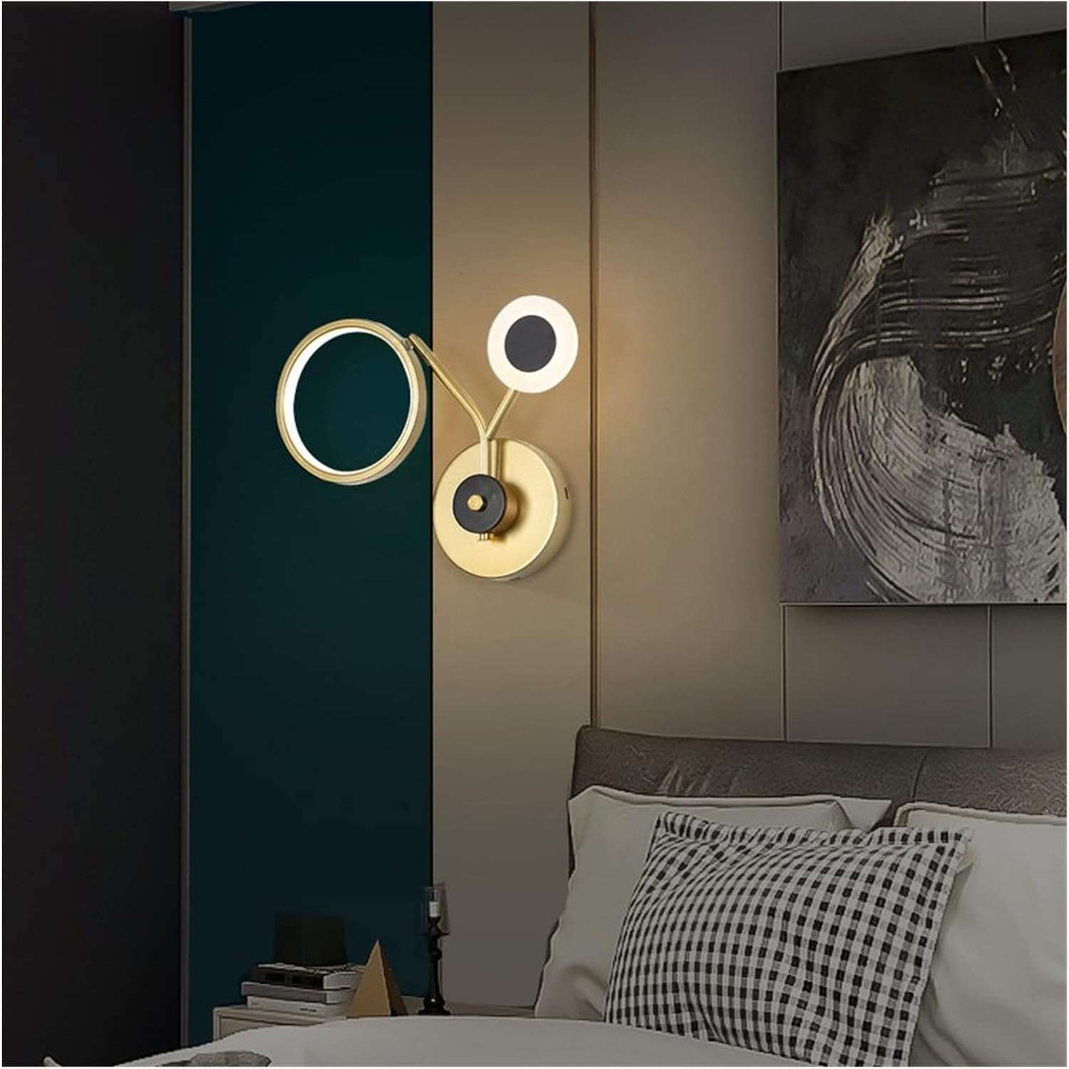 Simple Modern Luxury Living Room New Wall Lamps Hotel Bedside Bedroom Dining Children's Room Coffee Clothing Shop Light Lighting (Color : Gold 15W 58cm Size : Cool White) (Gold 10w 35cm Three Colors image 4