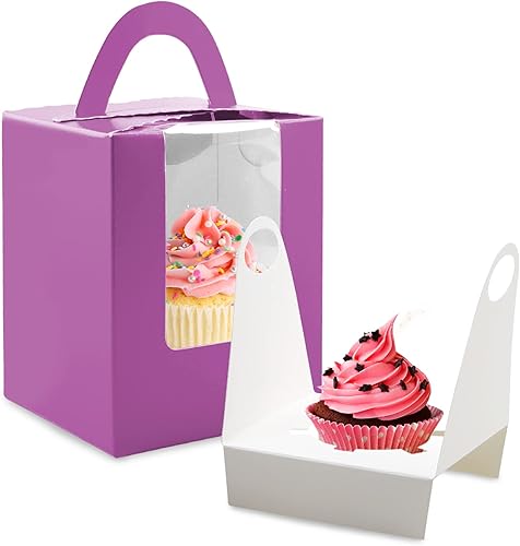 Vista 22 de Lainrrew Cajas para magdalenas, 30 cajas individuales para cupcakes, recipientes individuales para magdalenas, contenedores de pastelería con Verde