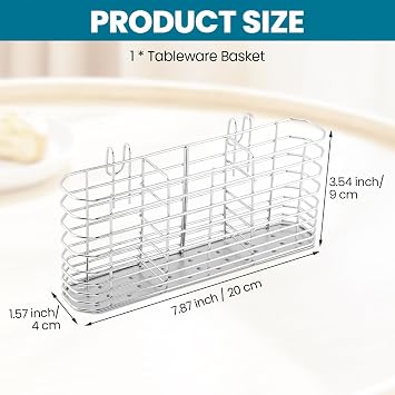 304 Stainless Steel Utensil Drying Rack Holder, 7.87 x 1.57x 3.54inch