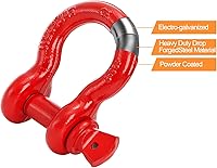 Vista 3 de Bekith 3 Pack D Ring Shackles - 3/4" Rugged Unbreakable Heavy Duty Tow Shackle for Strap, Winch, Vehicle Recovery - 28.5 Ton (57,000 Lbs) Maximum