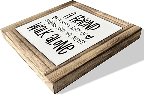 Miniatura 2 de Letrero cristiano, caja de madera con placas de escritorio, letrero de amistad, letrero de caja con citas de amigos, placa para decoración del