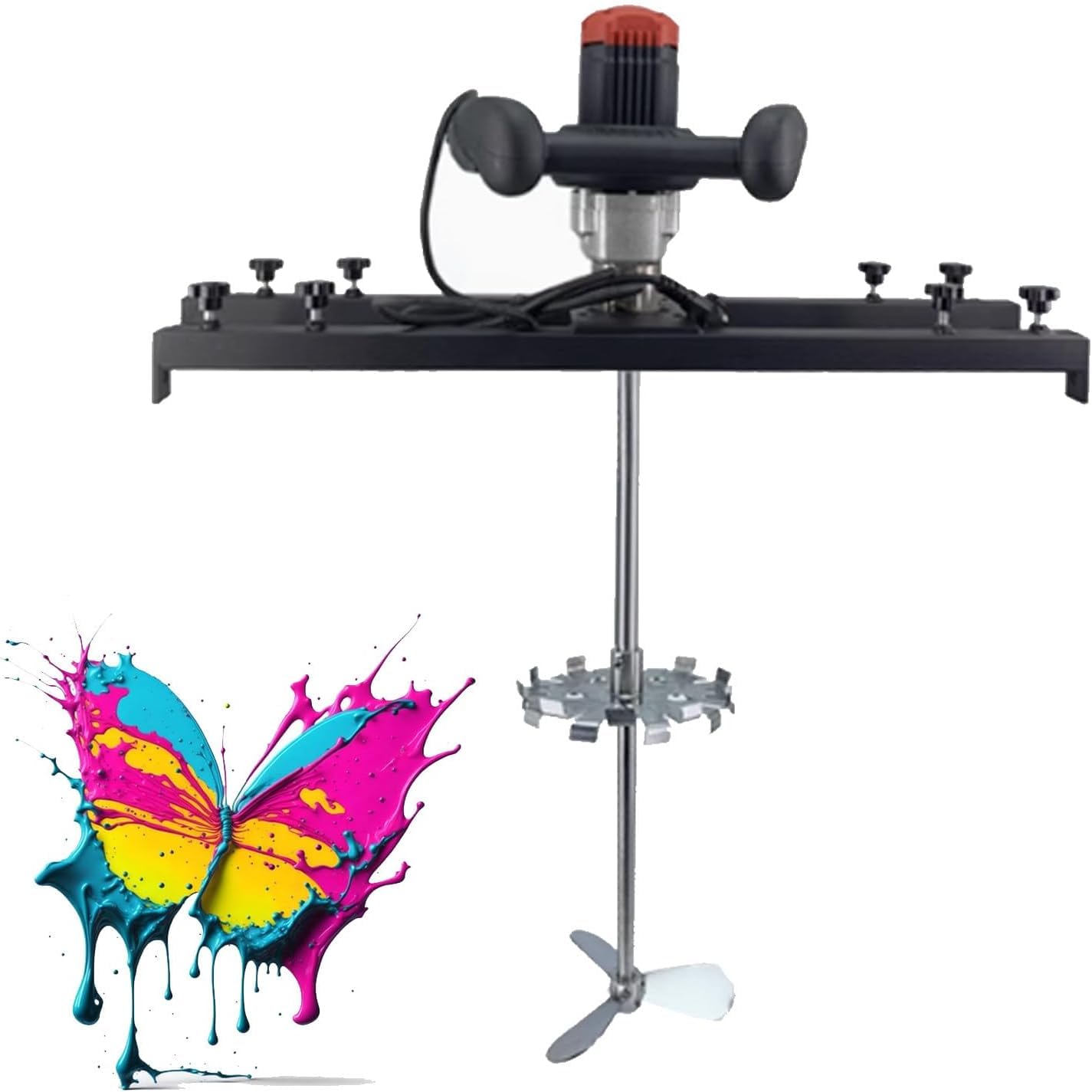Mezclador Pintura IBC | Máquina Agitador de Aire,Máquina Misceladora de Tanque Eléctrica Mezclador neumático para contenedores IBC con Soporte Telescópico 65-125cm – Adecuado para Disolvente Tinta
