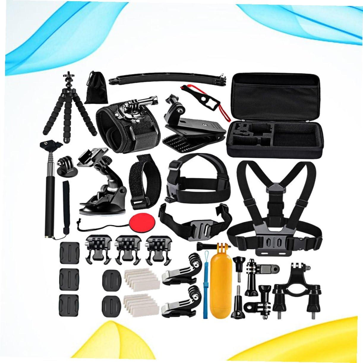 OSALADI Kit De Accesorios para Cámara De Acción Correa Flotante Trípode Adaptador y Ventosa para Uso Acuático Compatible con Modelos 8, 7 y 6