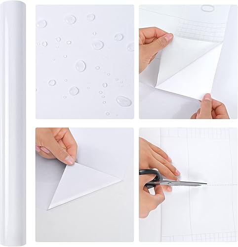 Miniatura 5 de Mecpar Papel adhesivo negro brillante de 15.8 x 78.8 pulgadas, papel tapiz negro brillante de alto brillo, autoadhesivo, extraíble, impermeable,