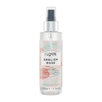 I Love I Love English Rose Scented Body Mist - Floral Body Mist Fragrance - Long Lasting Body Spray with Natural Fruit Extracts - Jasmine and Rose - 5.1 oz