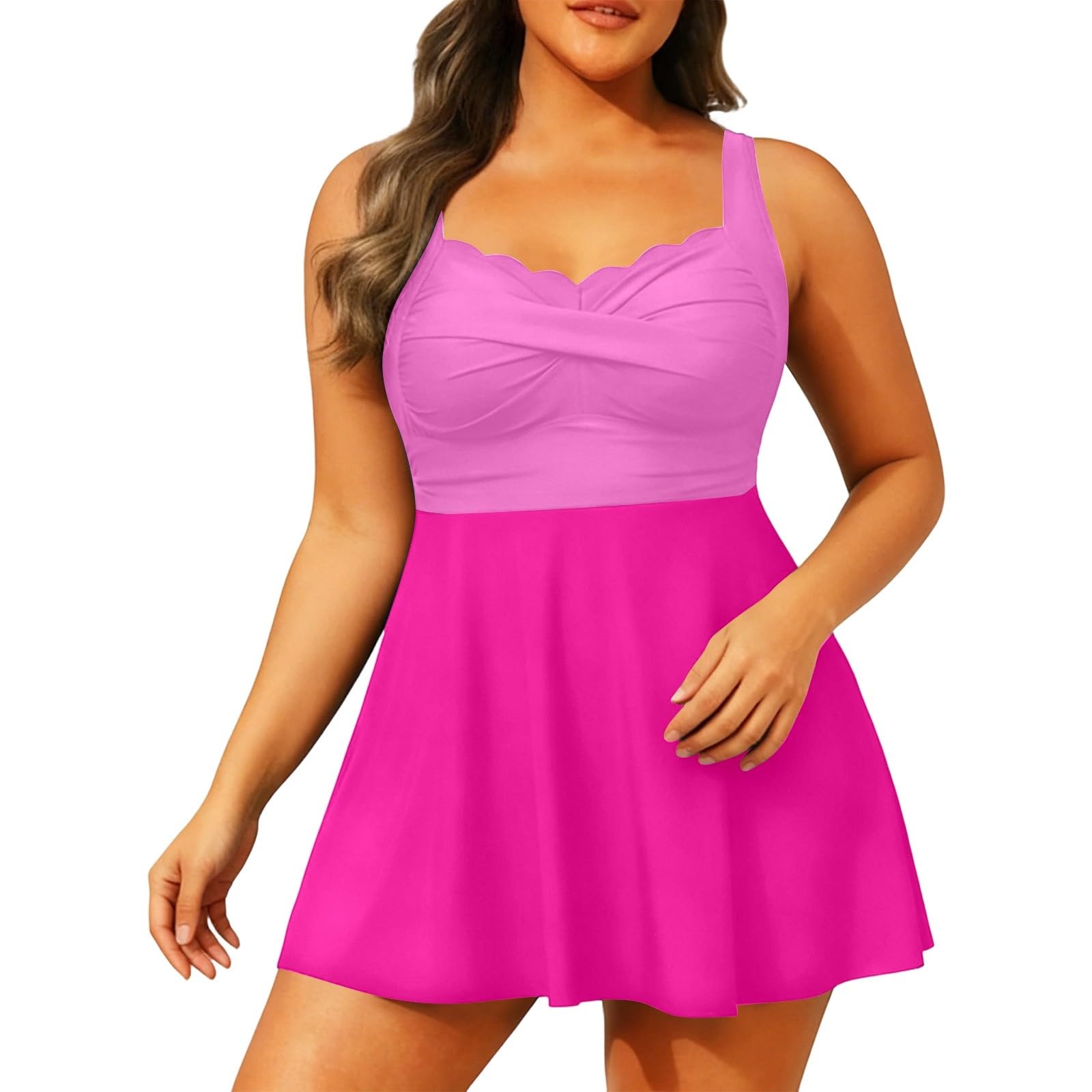Maillot de bain tankini deux pièces avec shorty extensible et séchage rapide