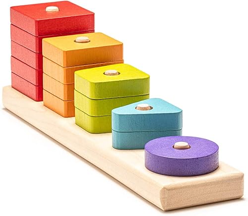 Cubika 15320 - Juego de clasificación de madera - Colores y formas 1, juego infantil de construcción más 18 meses