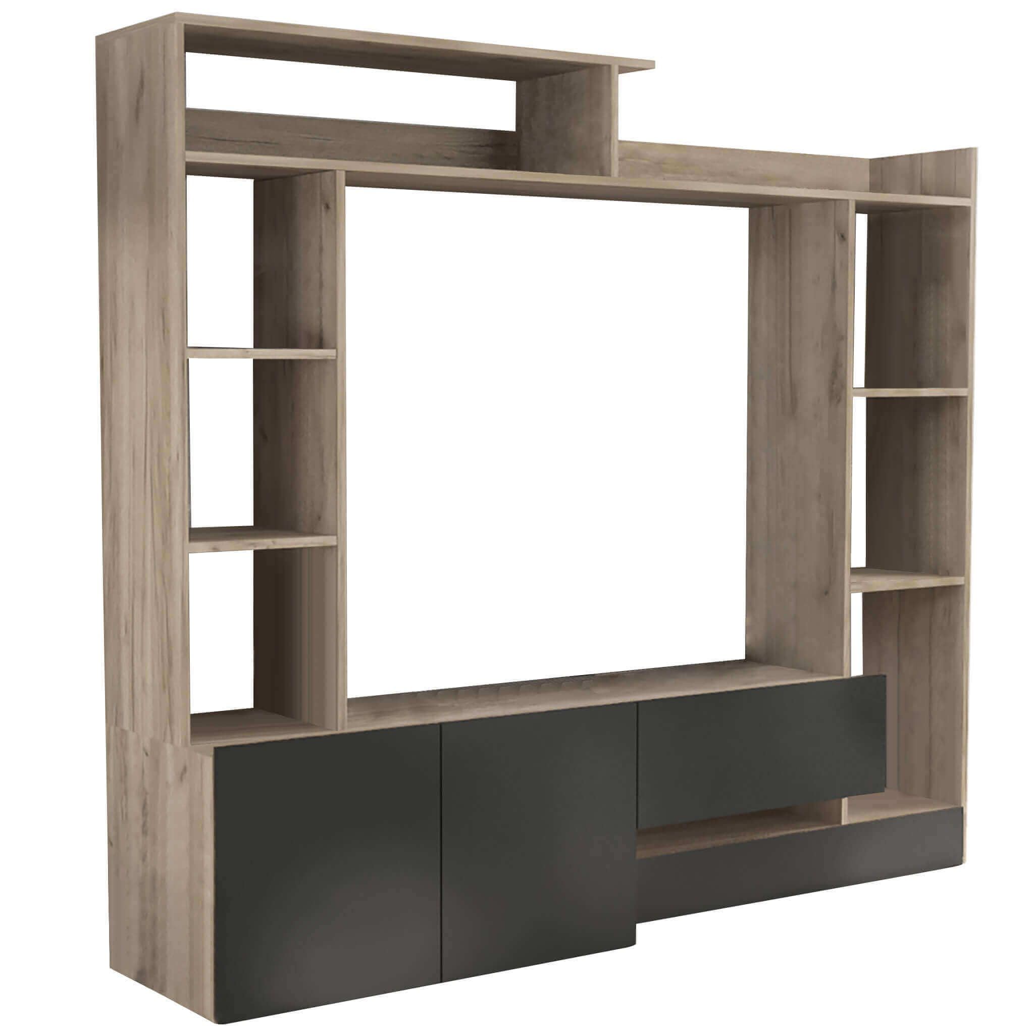 milani home - parete attrezzata porta tv soggiorno moderna di design 180x28/40x165 h
