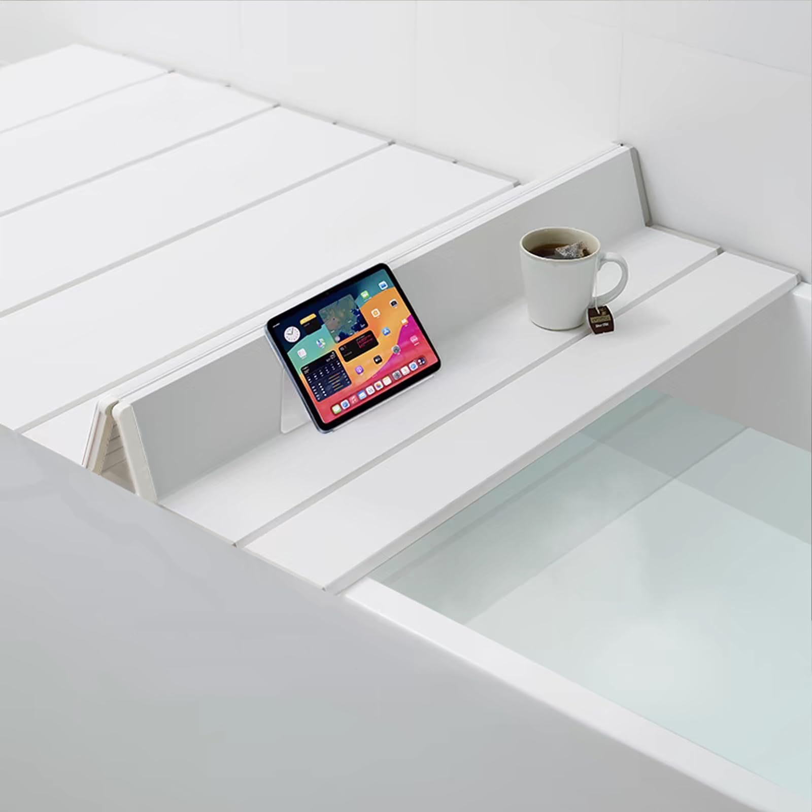 Badewannenabdeckung,160x75cm Faltbare Badewannenablage PVC Wasserdicht badewannenbrett Staubdicht Badewannenabdeckung für Haus Badewannen Badezimmer SPA (Dünnes Stil, 80x160x0.7cm)