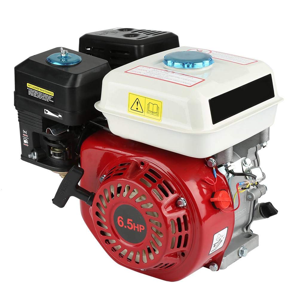 Ticfox Moteur à Essence, 4 Temps 6.5HP Pull Start 168F OHV Moteur à Essence de Remplacement pour Équipements Industriels Et Agricole