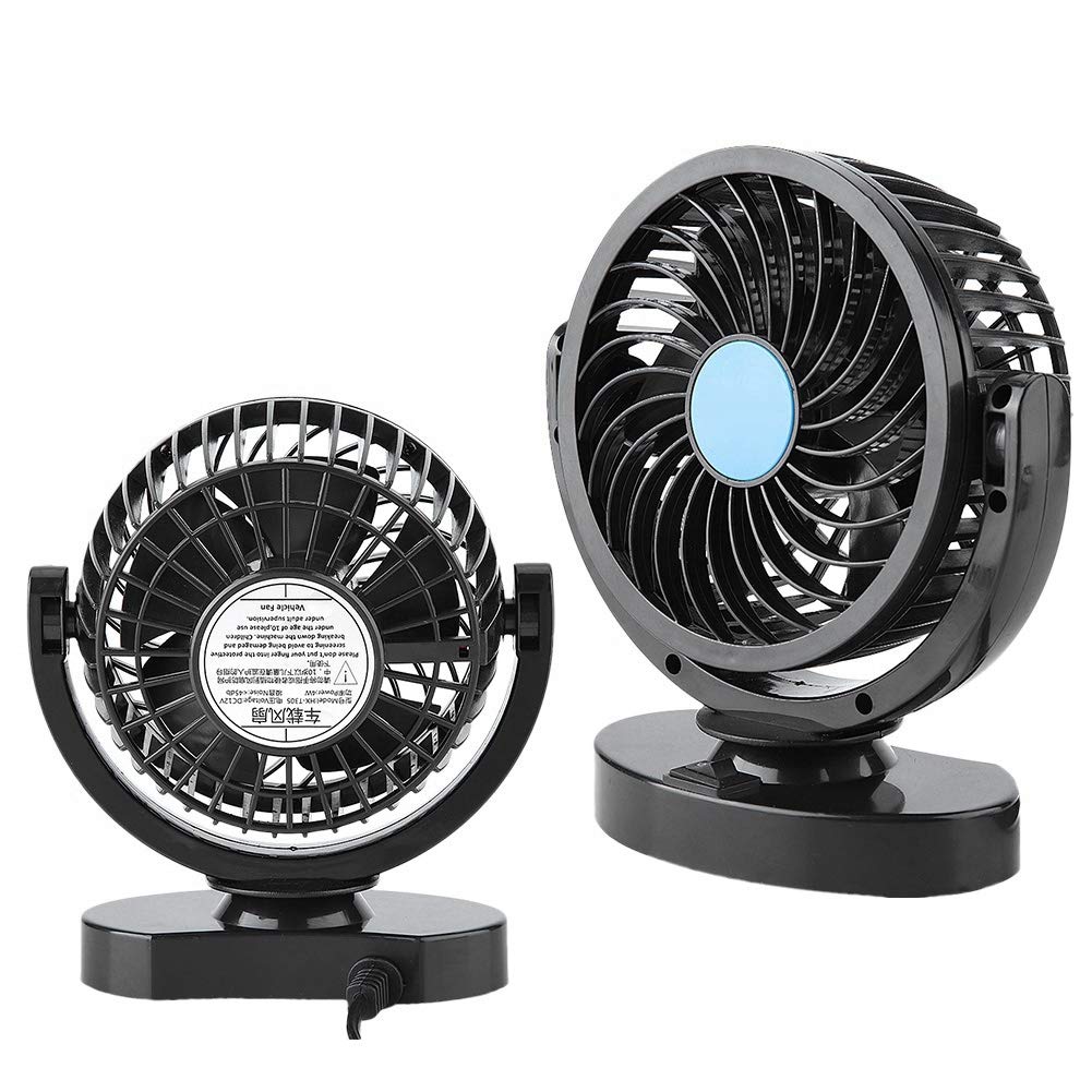 Ventilateur Voiture 12V Silencieux – Ventouse Réglable Avec Allume-Cigare Pour Camion Minibus Van