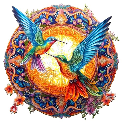 Wooden Hummingbird Puzzle for Adults: 300 Pieces for Relaxation