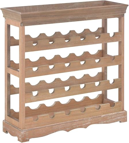 FurturHome Estante de madera para 24 botellas con almacenamiento  Soporte de madera para botellas de vino de piso independiente  Estantes rústicos