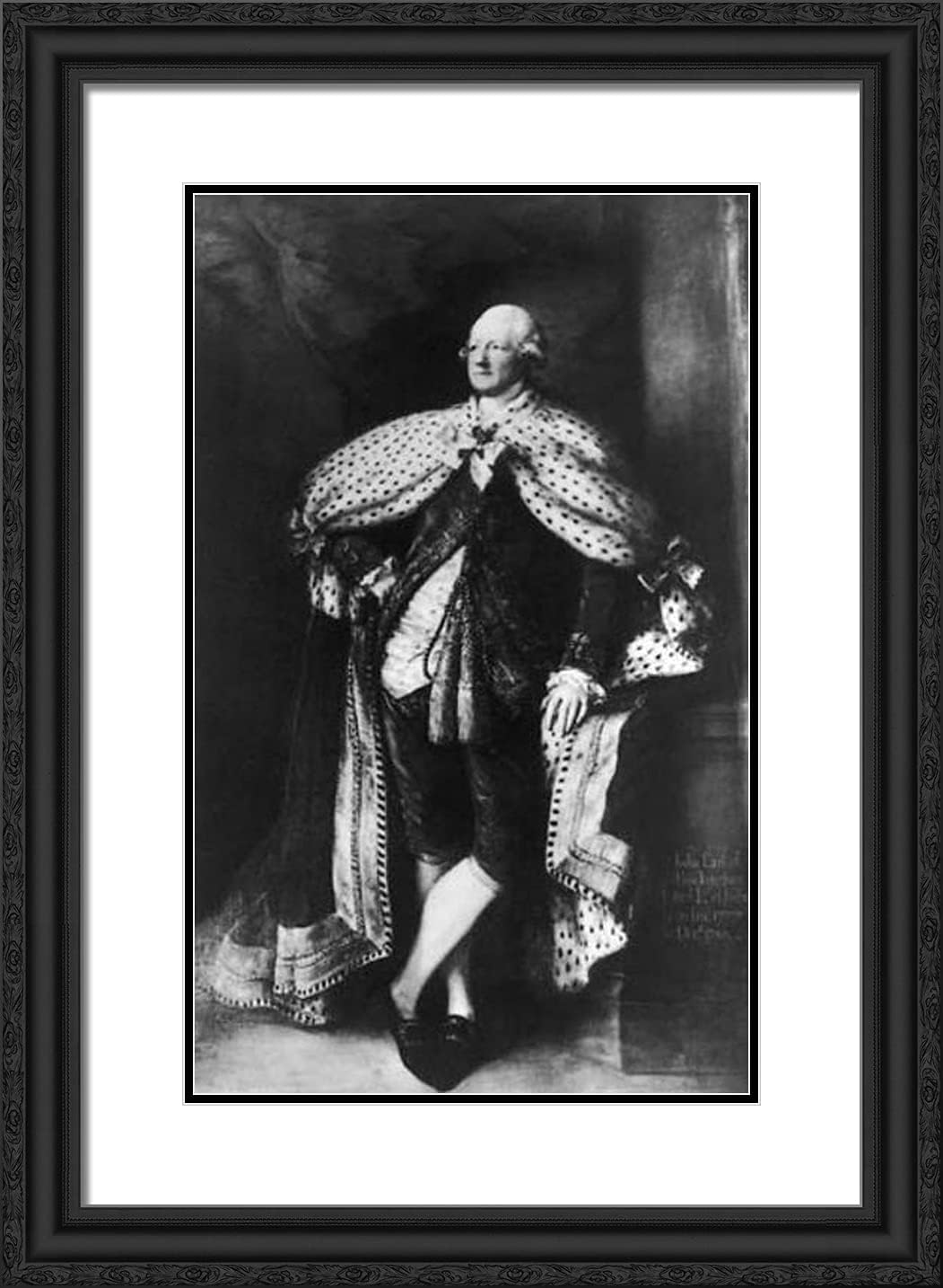 ArtDirect Gainsborough, Thomas 18x24 Gold Ornate Framed Art Print with Double Matting Titled: Portrait of John Hobart