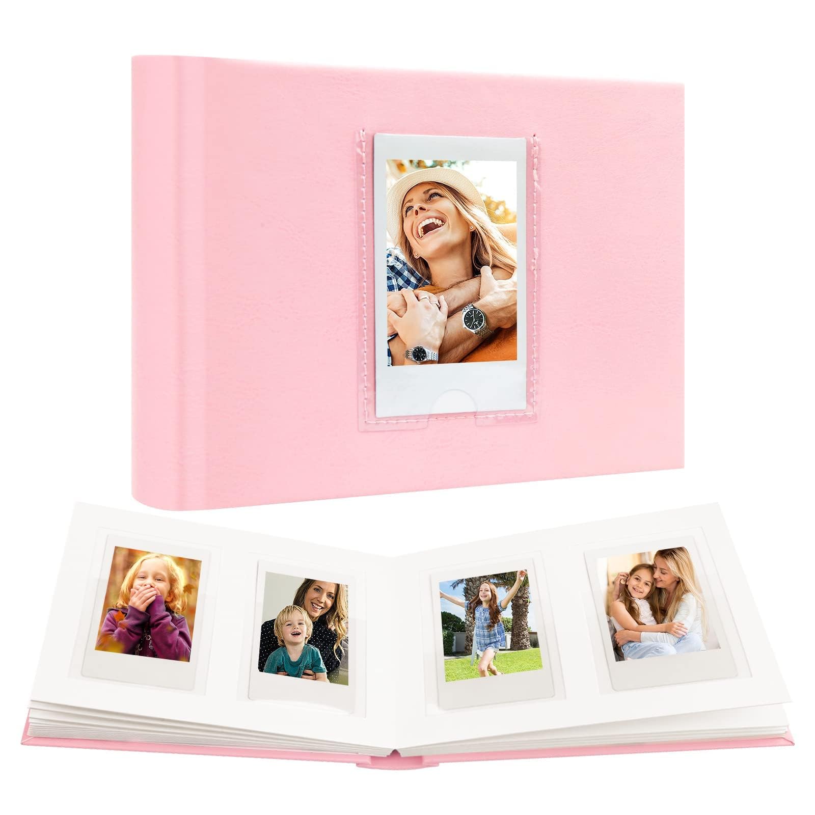 64 Pocket Mini Photo Album with Writing Space,Faux Leather Cover, Compatible with 2x3 Inch Polaroid Pictures and Fujifilm Instax Mini 12 11 9 99 8 7+ 40 Evo Instant Film (Pink)-picture-32