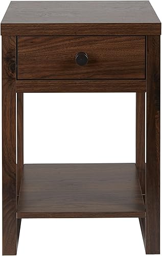 Miniatura 4 de Decor Therapy Hadley - Mesa decorativa con cajón lateral de almacenamiento de 23 pulgadas, nogal Nuez,Madera natural