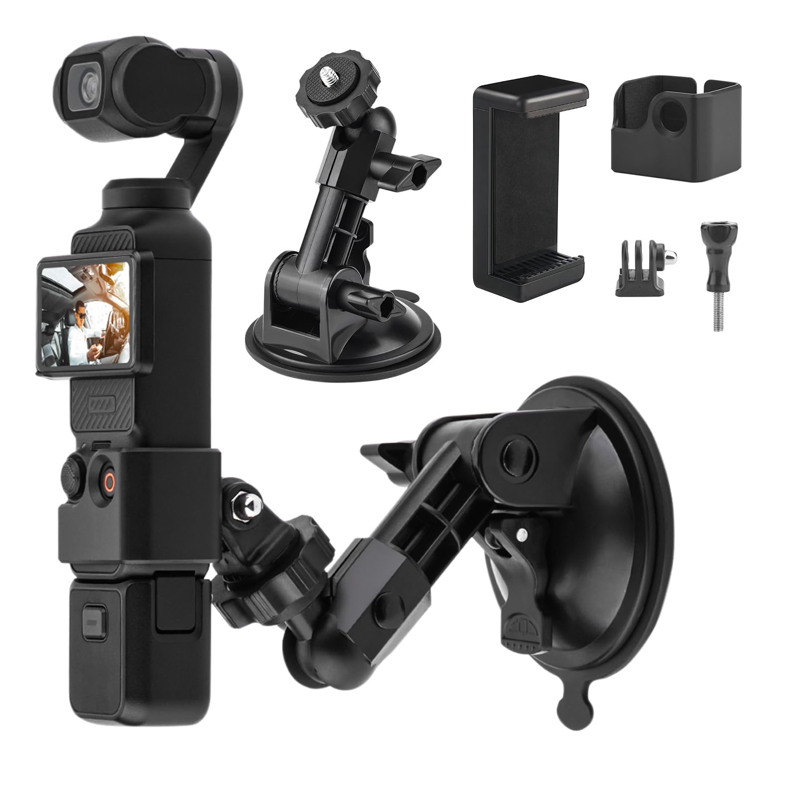 Suction Cup Mount for DJI Osmo Pocket Accessories, Car Windshield  Dashboard Holder with Expansion Adapter for DJI Osmo Pocket Car Mount,  GoPro