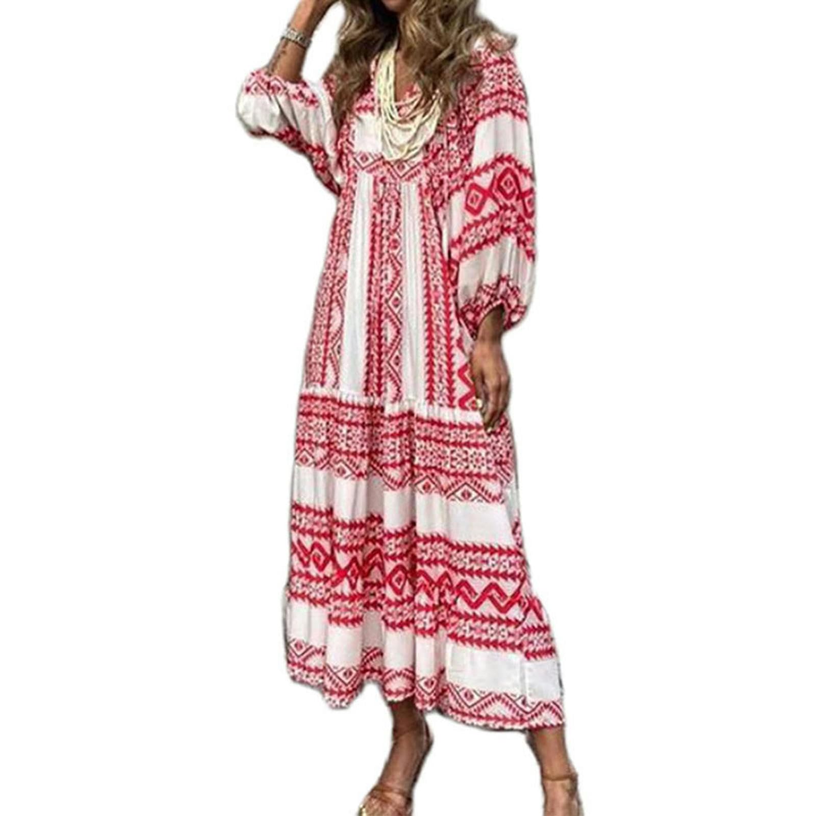 Robe longue d'été fleurie style bohème chic en taille M AMN22032602