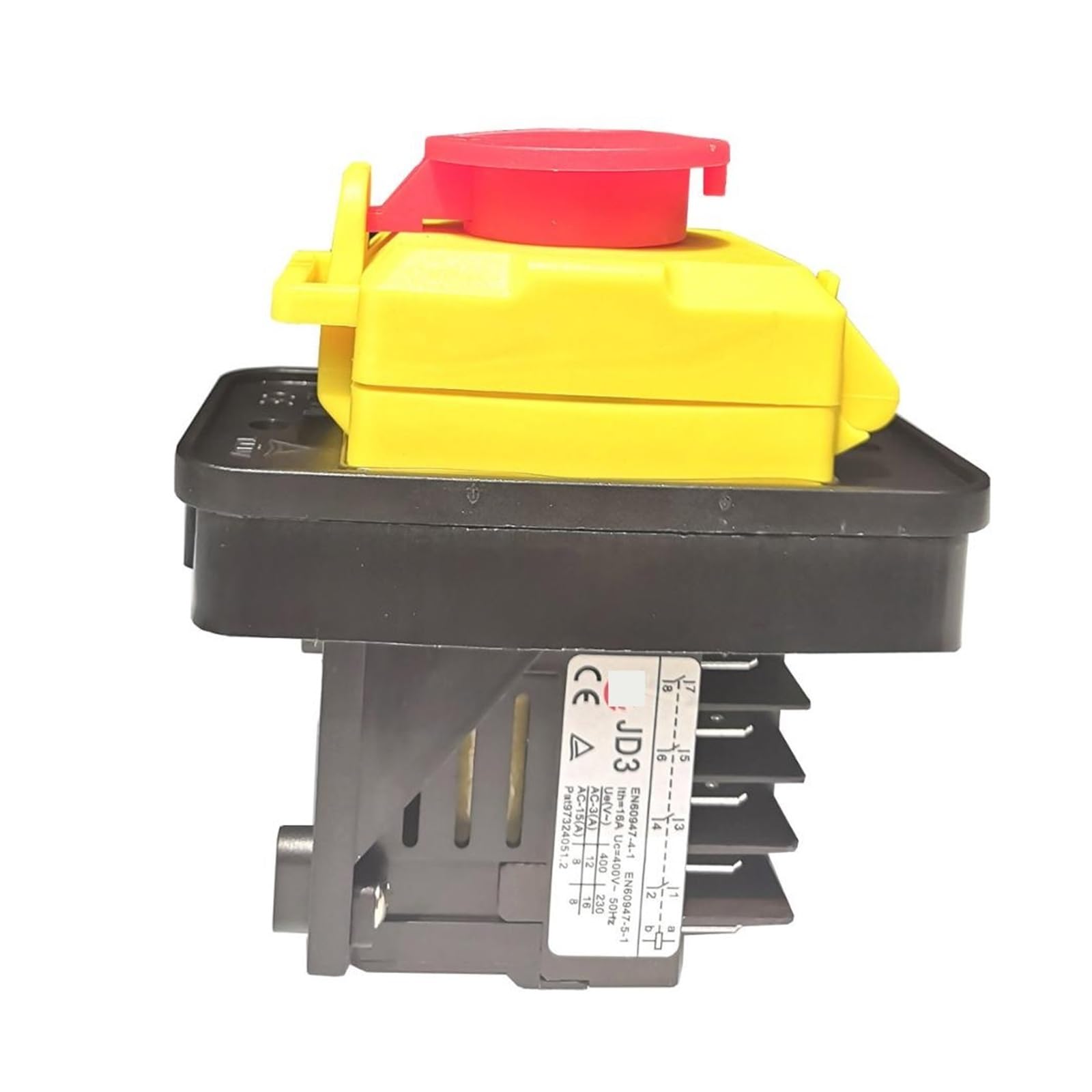 Interruptor pulsador electromagnético JD3 de 400 V, 16/12 A y 10 pines. Interruptores pulsadores. Controls Switches