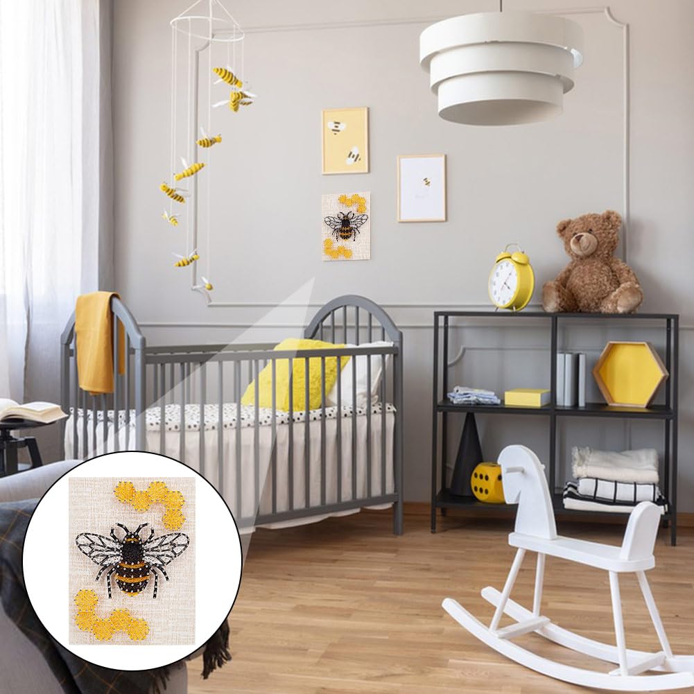 WEBBEDY Kit Fai Da Te String Art 3D Con Cornice In Legno E Chiodi, Kit Corde Per Adulti E Principianti, Decorazione Parete