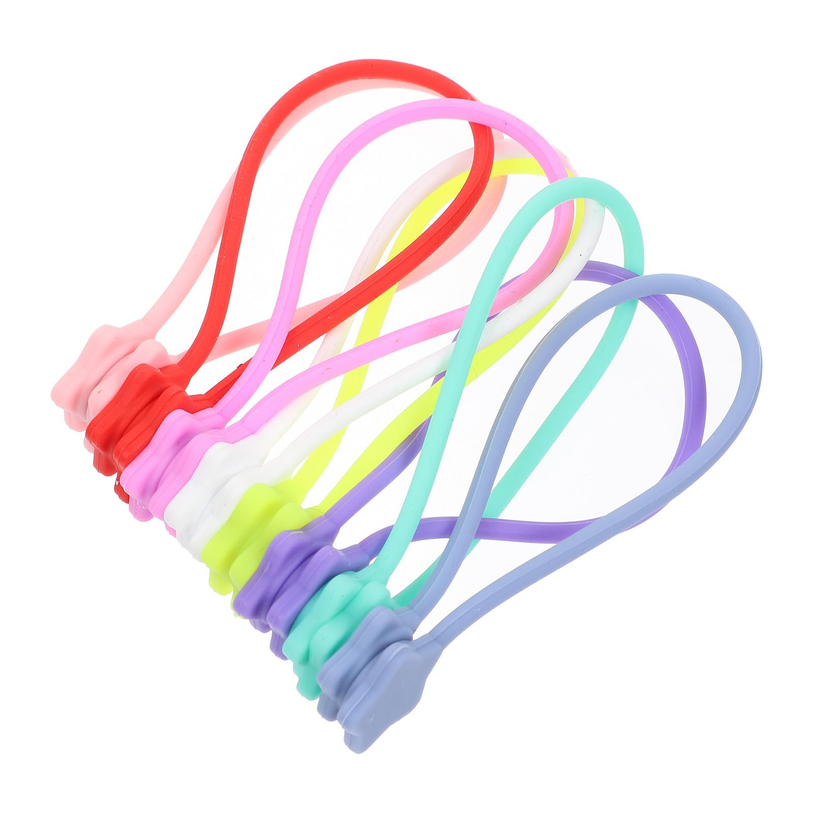 Bridas magnéticas de silicona para cables organizador multiusos de 24 piezas azul gris blanca
