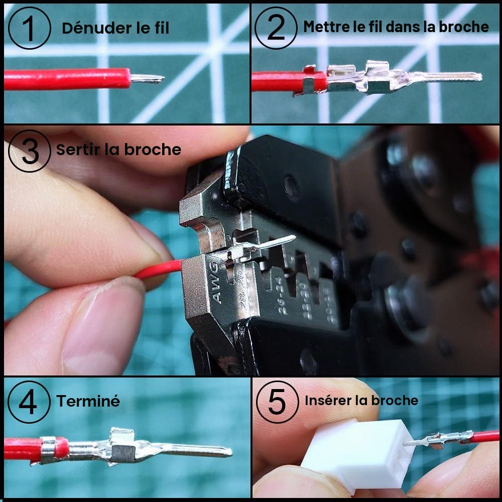 Connecteurs 2,54 mm Prise Pin Header et Câbles Ruban Kit Compatible avec Connecteur JST-XH 2/3/4/5/6/7/8 Boîtier Mâle Pin