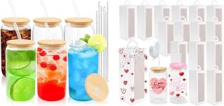 Joyclub Bundle of 6 Pack Glass Cups and 16 Pack Gift Boxes for Mother's Day Bridesmaid Weddings DIY Decor