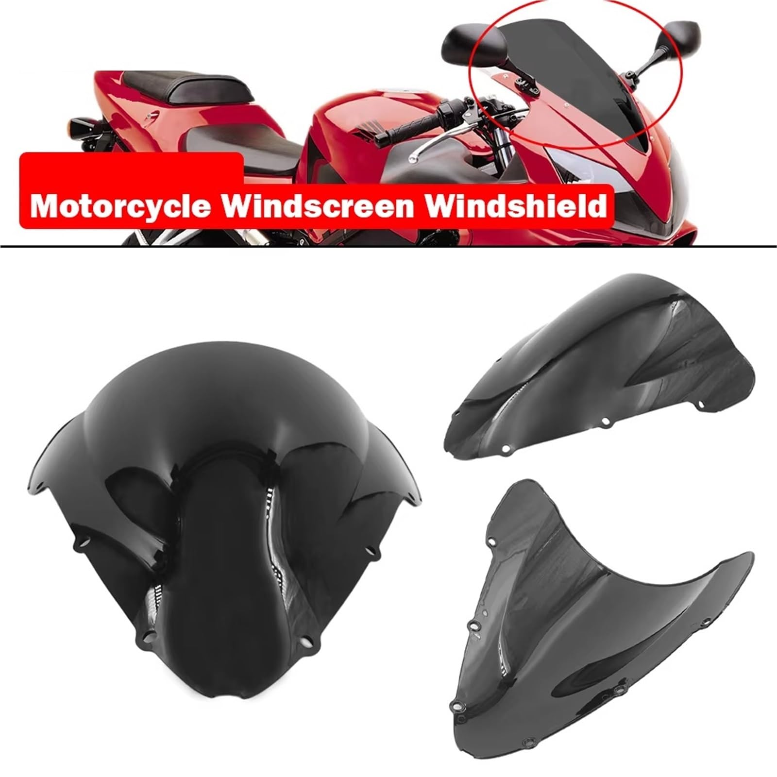 Parabrezza Moto Per CBR600 F4i Per CBR 600F4i 2000 2001 2002 2003 2004 2005 2006 2007 Parabrezza Per Moto Deflettore Antivento A Doppia Bolla Deflettore Parabrezza