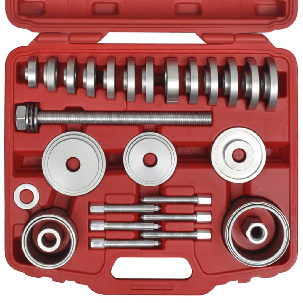 Set di strumenti di rimozione e montaggio per cuscinetti delle ruote, per veicoli, riparazione professionale, officina, garage, auto, moto, con diverse piastre di pressione, manicotti di
