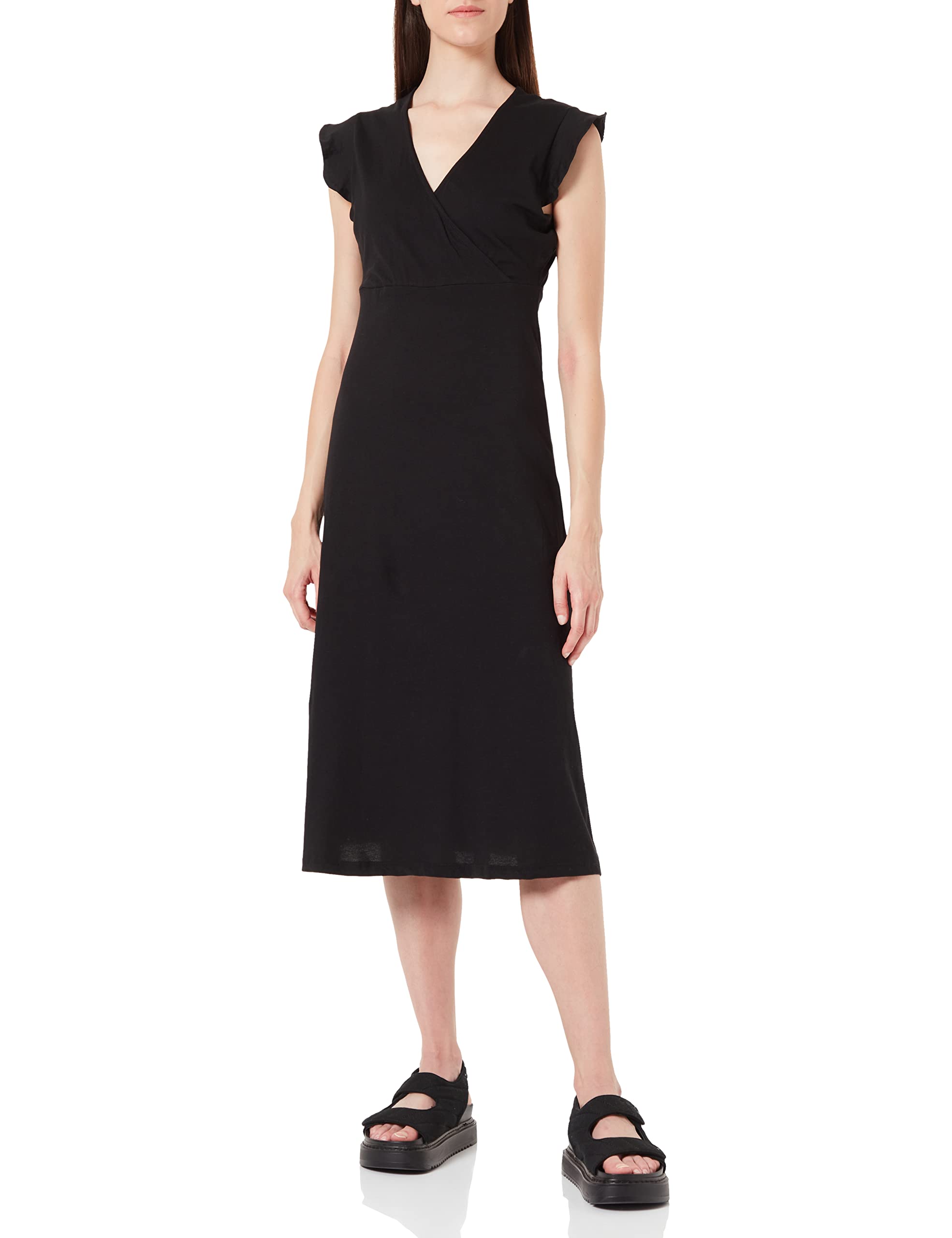 Only Onlmay-Vestido Midi Cruzado S/L Mujer