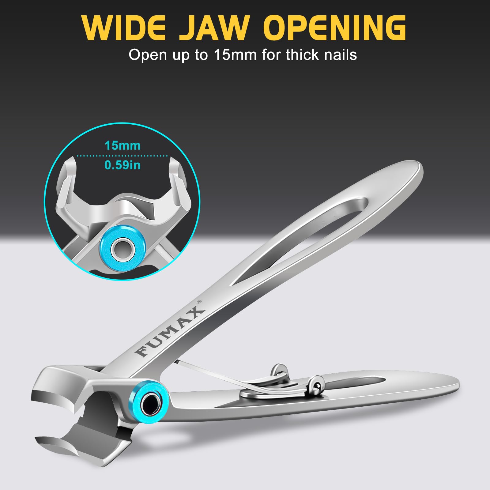 Toenail Clippers for Thick Toenails, Gifts for Men Women Large Toe Nail Clippers with Wide Jaw Opening, Heavy Duty Professional Nail Clippers for Seniors Dad Him, No Splash Nail Cutter with Catcher