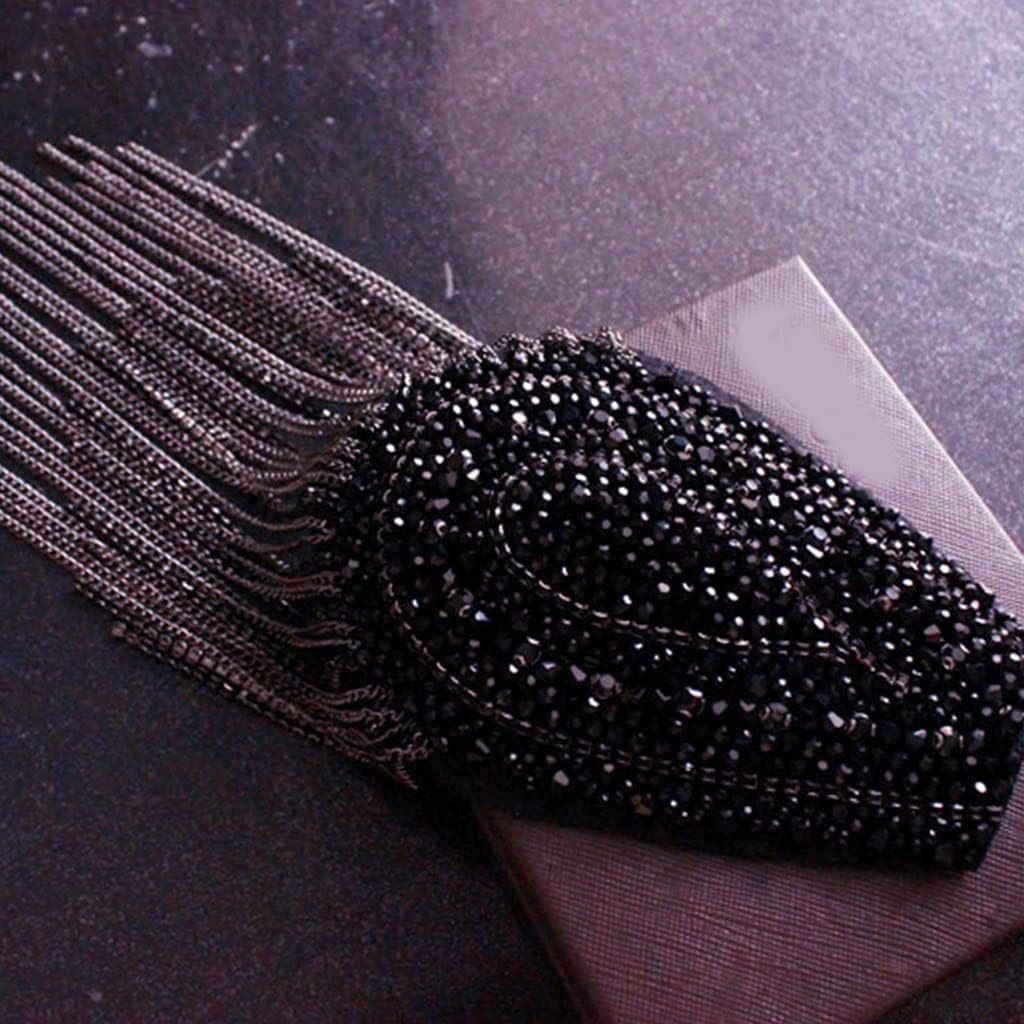 Badges Chain Fringed Shoulder Pads Shoulder Jewelry Chain Vintage Link Epaulet Gothic Punk Boar Fringed Pads