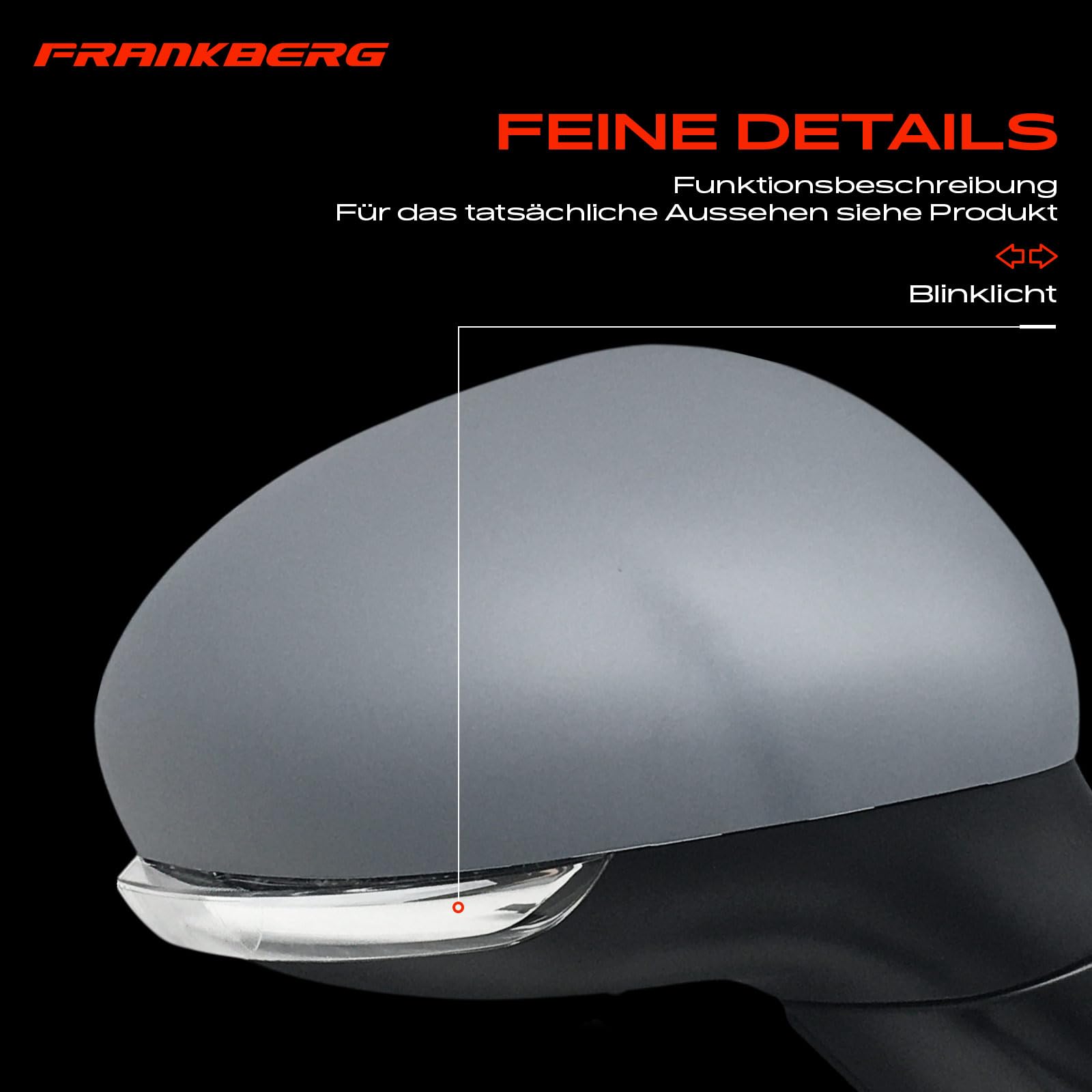 Frankberg Specchietto retrovisore destro 735603594 | Convesso, Riscaldato, Pieghevole manualmente, 6 poli + 2 poli; Compatibile con: 500X 334