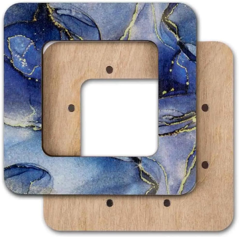 Small Hoop with Magnetic Holders from Plywood for Embroidery and Cross Stitching, MP-007 Size(2.6x2.6 in) (Dark)