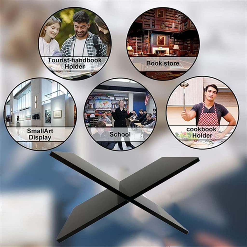 Acrylic Book Holder X-Shaped Display Stand Cookbook Recipe Magazines Storybook Reading Books(D)