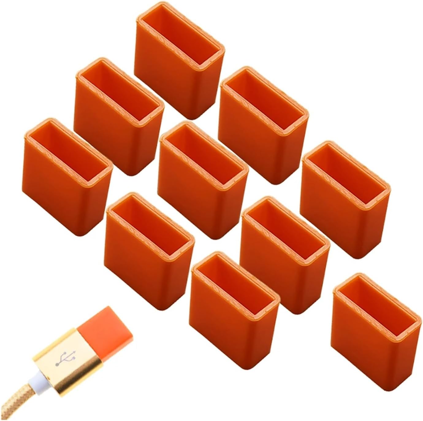 12pcs USB Male Silicone Protector Cap Dust Plug Charging Extension Transfer Data Cord Line Stopper Protective Cover(Q-Rose redJ)