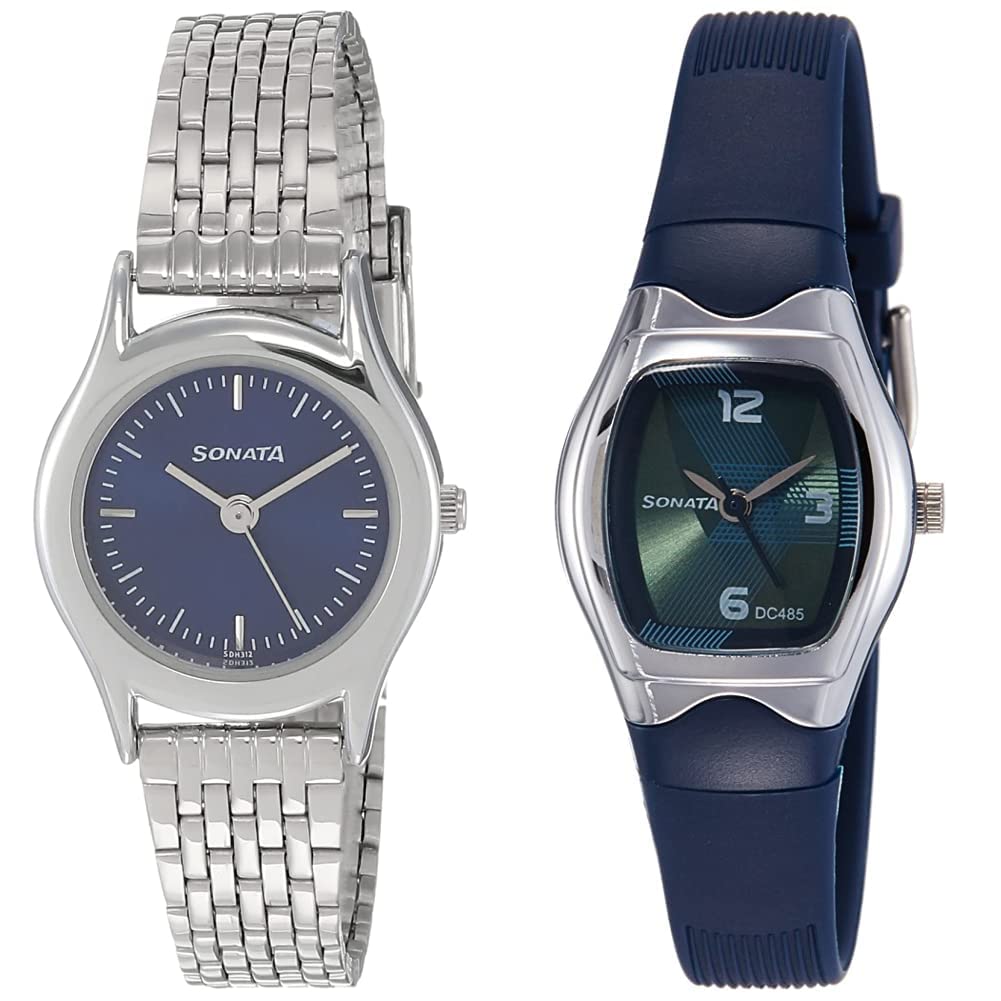 Sonata Women Stainless Steel Analog Blue Dial & Analogue Green Dial (87020Sm01 + Nj8989Pp02C) | Rakshabandhan Gifts, Band Color-Blue (B07N32ZV2F) Amazon Price History, Amazon Price Tracker