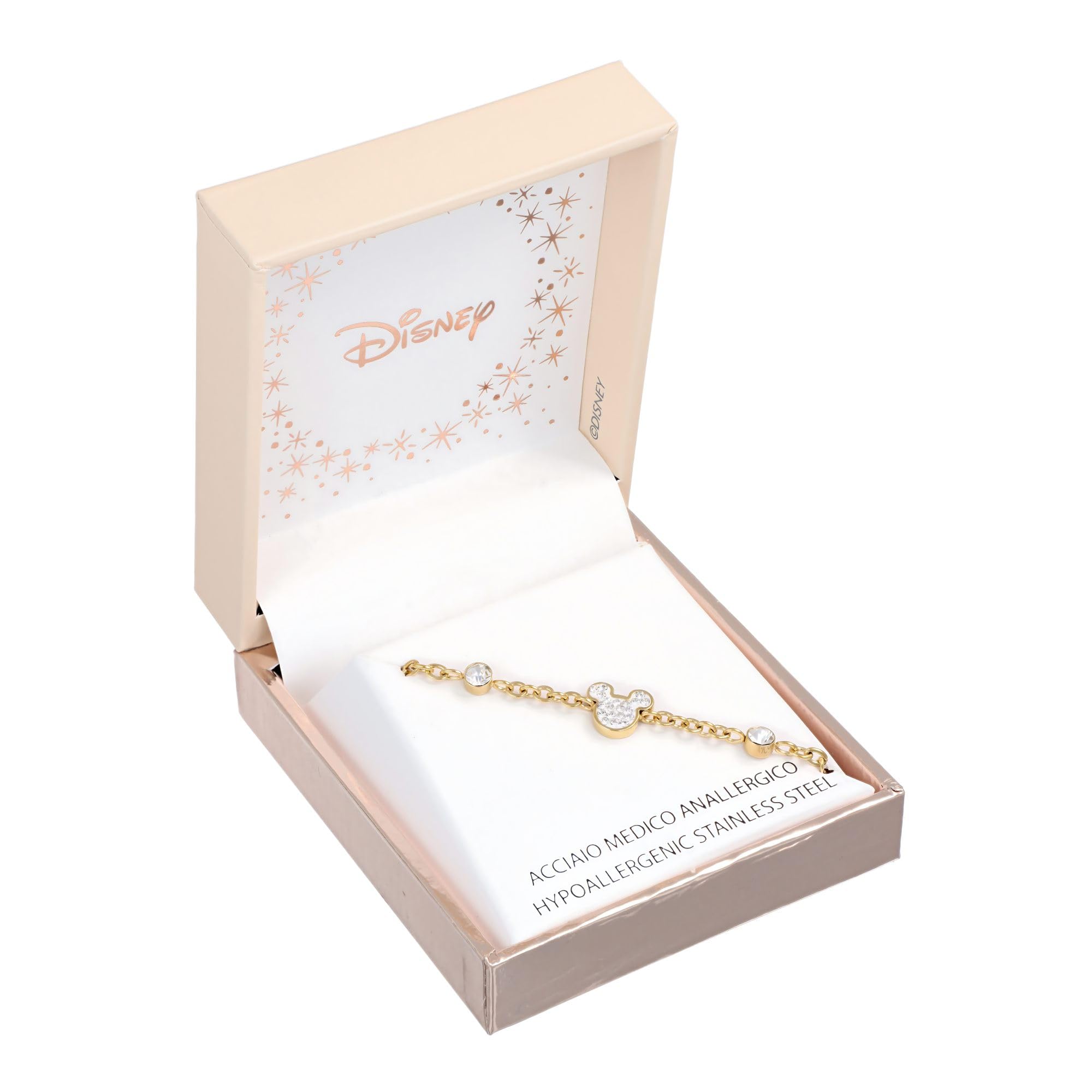 Disney Armband Mickey Mouse, Edelstahl und Zirkonia für Kinder und Mädchen, Disney-Schmuck