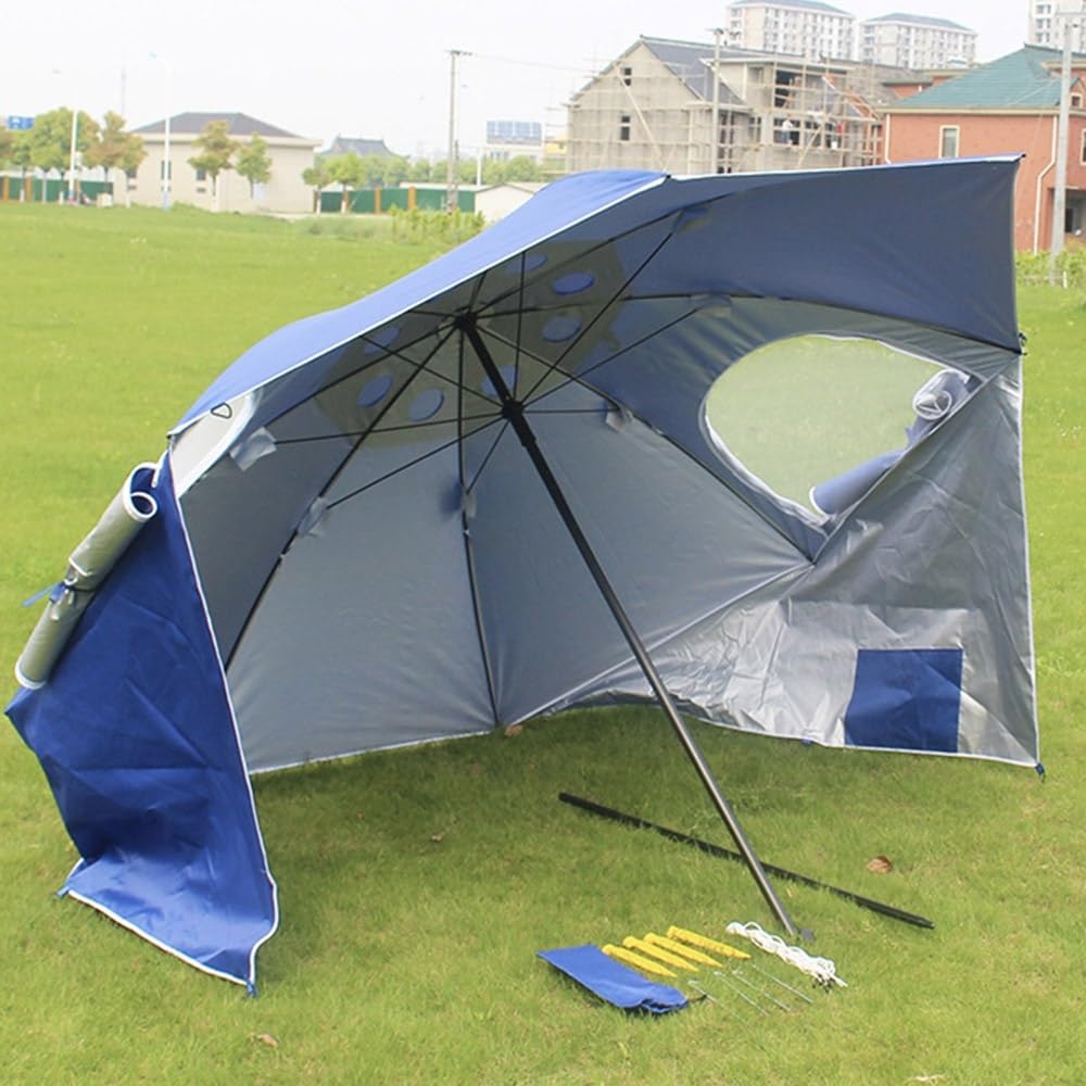 Strandschirm 240cm Sonnenschirm Strandmuschel Strandzelt 2 In 1
