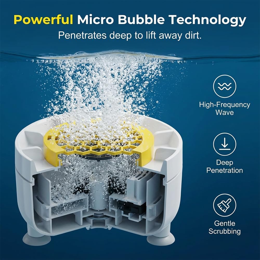 Fruit and Vegetable Washing Machine, Wireless Fruit Cleaner Device, Titanium Electrolysis Fruit and Veggie Cleaning Machine, Waterproof Purifier Clean Produce for Home Kitchen (3PCS)