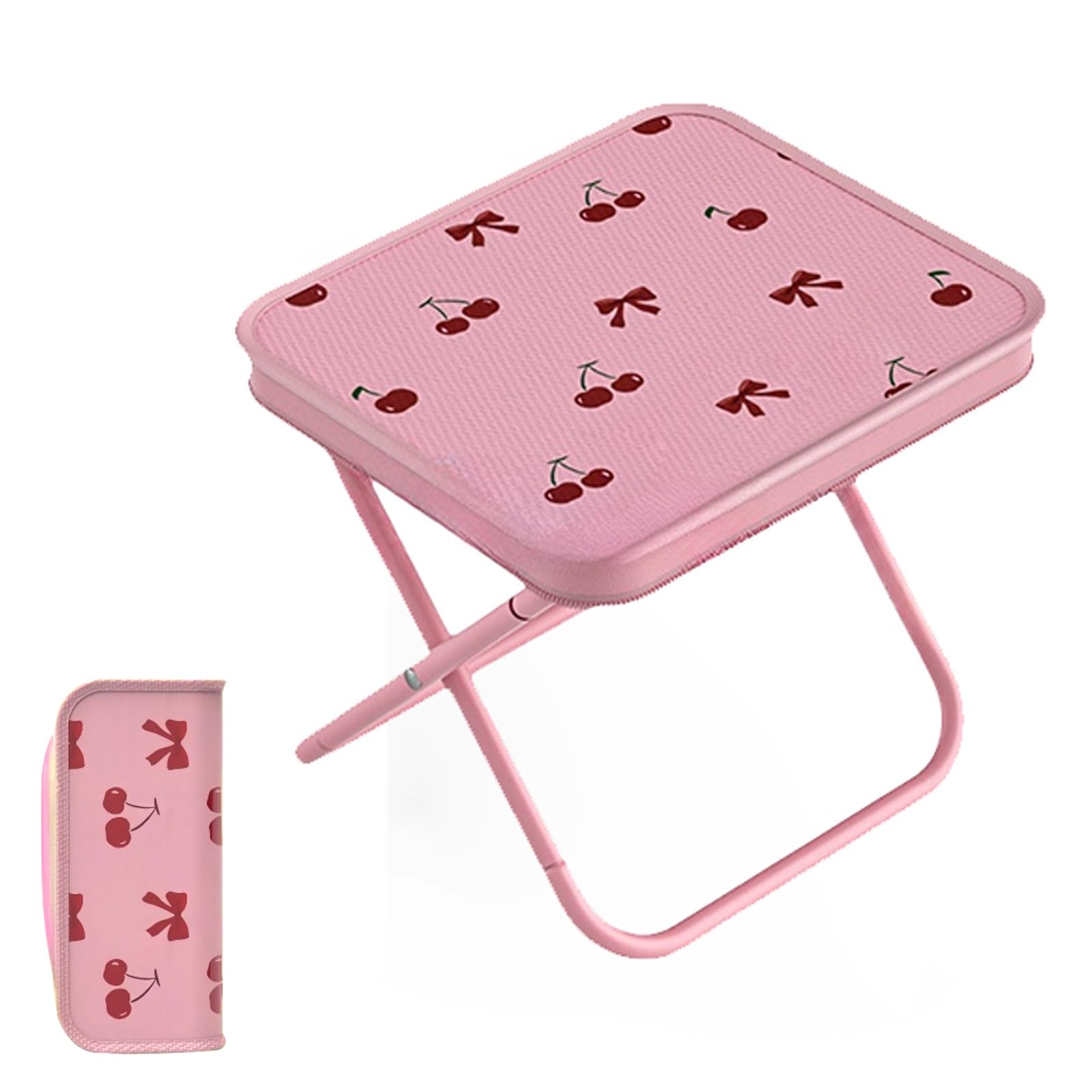 Siège camping pliable portable mini chaise jardin rose